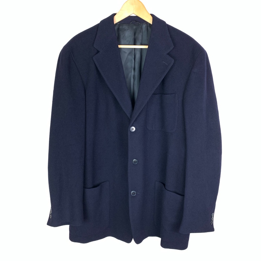 J. Crew Vintage Wool Cashmere Navy Blazer 42R